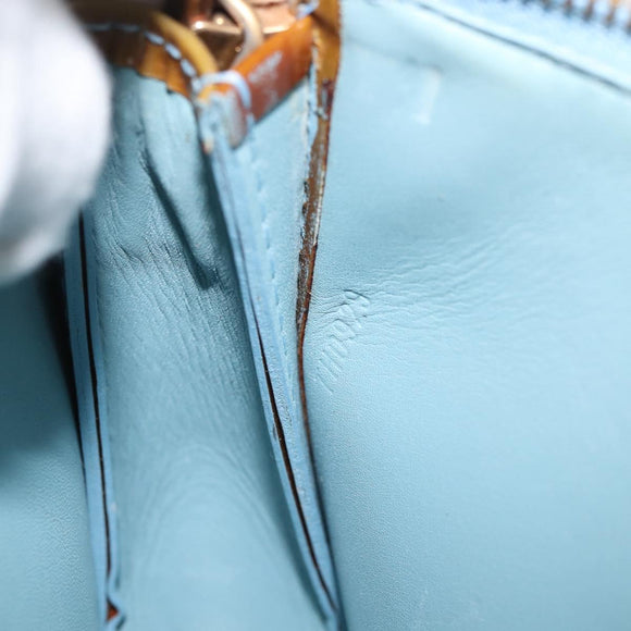 LOUIS VUITTON Monogram Vernis Lexington Pouch Baby Blue M91011 LV Auth 141954