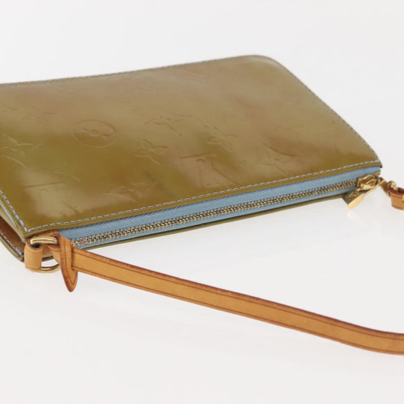 LOUIS VUITTON Monogram Vernis Lexington Pouch Baby Blue M91011 LV Auth 141954