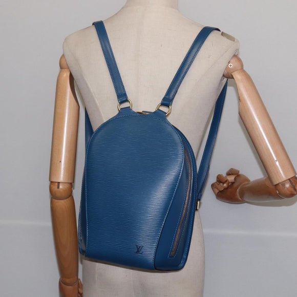 LOUIS VUITTON Epi Mabillon Backpack Blue M52235 LV Auth 141956