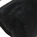 PRADA Hand Bag Suede Black Gold Auth 141959-15