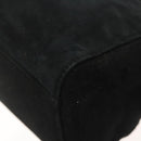 PRADA Hand Bag Suede Black Gold Auth 141959-16