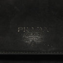 PRADA Hand Bag Suede Black Gold Auth 141959-10
