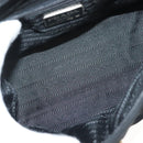 PRADA Hand Bag Suede Black Gold Auth 141959-11