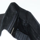 PRADA Hand Bag Suede Black Gold Auth 141959-19