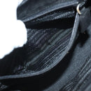PRADA Hand Bag Suede Black Gold Auth 141959-21