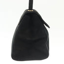 PRADA Hand Bag Suede Black Gold Auth 141959-4