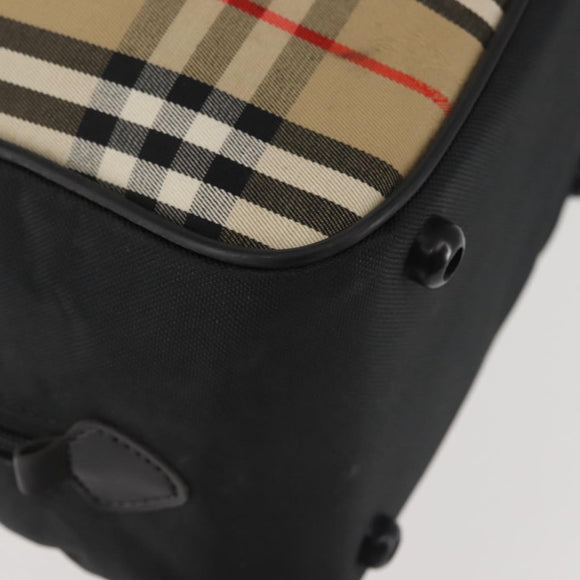 Burberrys Nova Check Boston Bag Canvas Beige Auth 141960