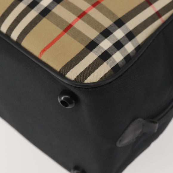 Burberrys Nova Check Boston Bag Canvas Beige Auth 141960