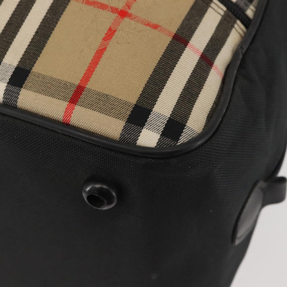 Burberrys Nova Check Boston Bag Canvas Beige Auth 141960