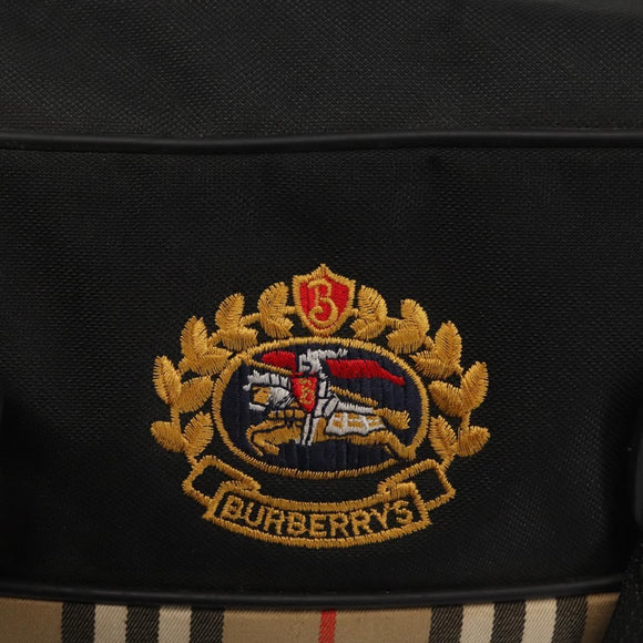 Burberrys Nova Check Boston Bag Canvas Beige Auth 141960