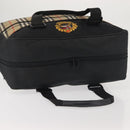 Burberrys Nova Check Boston Bag Canvas Beige Auth 141960-6