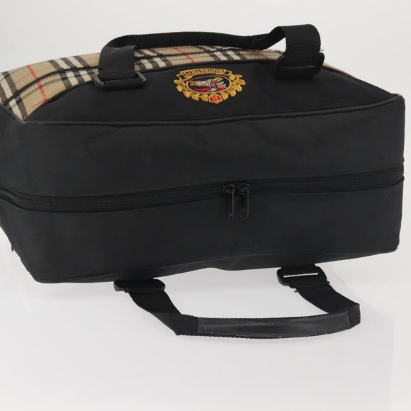 Burberrys Nova Check Boston Bag Canvas Beige Auth 141960