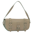 LOEWE Shoulder Bag Leather Beige Silver Auth 141961V-1