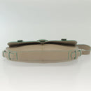 LOEWE Shoulder Bag Leather Beige Silver Auth 141961V-5