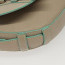 LOEWE Shoulder Bag Leather Beige Silver Auth 141961V-15