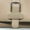 LOEWE Shoulder Bag Leather Beige Silver Auth 141961V-20