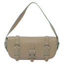 LOEWE Shoulder Bag Leather Beige Silver Auth 141961V-13