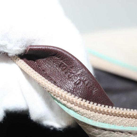 LOEWE Shoulder Bag Leather Beige Silver Auth 141961V