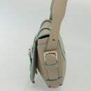 LOEWE Shoulder Bag Leather Beige Silver Auth 141961V-3