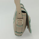 LOEWE Shoulder Bag Leather Beige Silver Auth 141961V-4