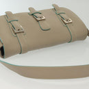 LOEWE Shoulder Bag Leather Beige Silver Auth 141961V-6