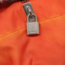 PRADA Shoulder Bag Nylon Orange Silver Auth 141967-9