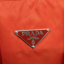 PRADA Shoulder Bag Nylon Orange Silver Auth 141967-18