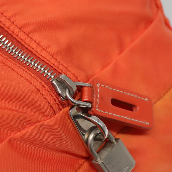 PRADA Shoulder Bag Nylon Orange Silver Auth 141967