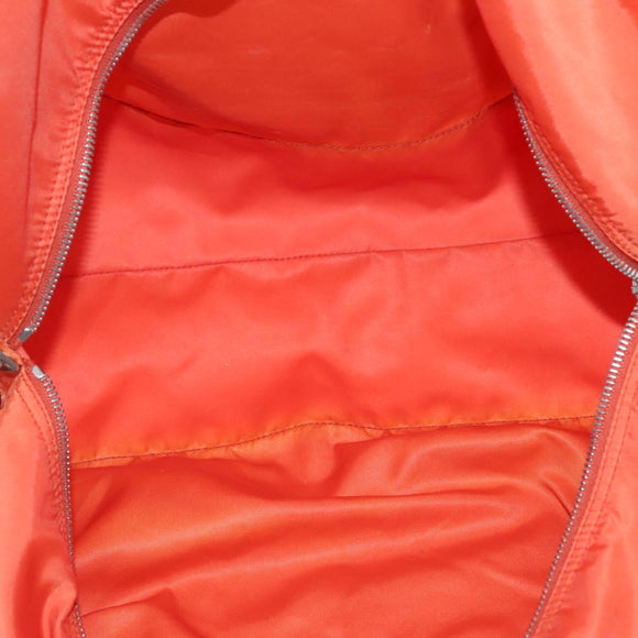PRADA Shoulder Bag Nylon Orange Silver Auth 141967
