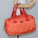 PRADA Shoulder Bag Nylon Orange Silver Auth 141967-23
