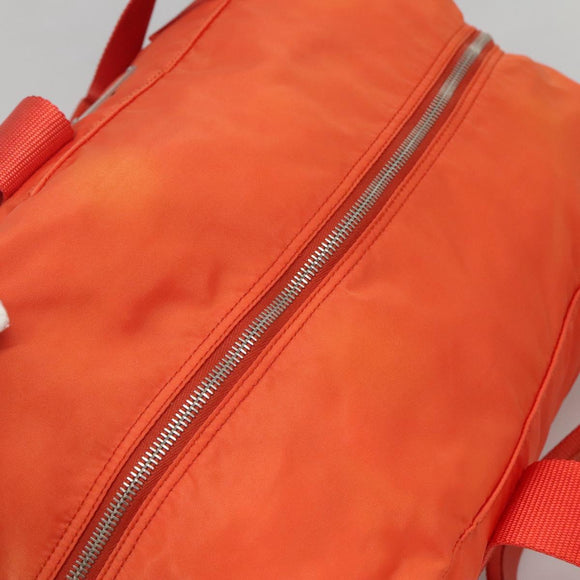 PRADA Shoulder Bag Nylon Orange Silver Auth 141967