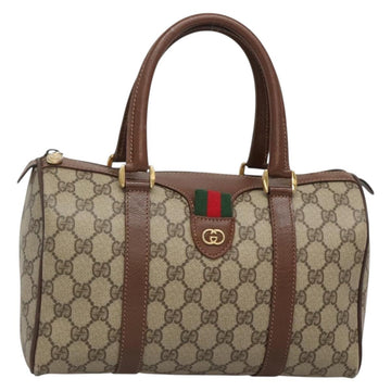GUCCI GG Supreme Web Sherry Line Bag PVC Beige Gold 002 615 6838 Auth 141971
