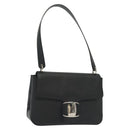 Salvatore Ferragamo Vala Shoulder Bag Leather Black Silver Auth 141973-1