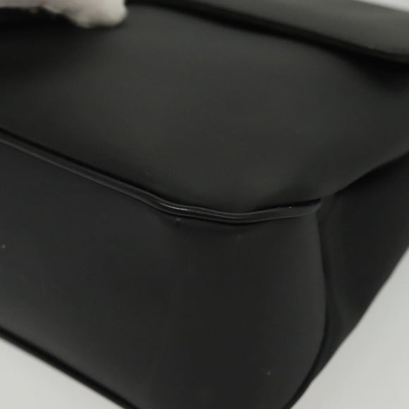 Salvatore Ferragamo Vala Shoulder Bag Leather Black Silver Auth 141973