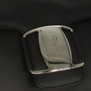 Salvatore Ferragamo Vala Shoulder Bag Leather Black Silver Auth 141973-9