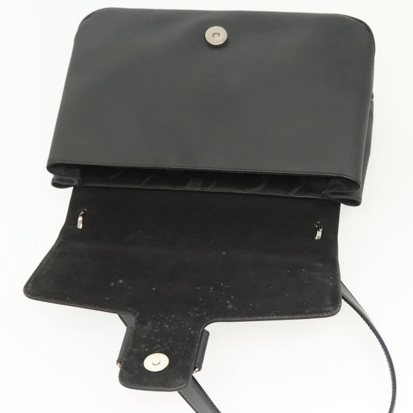 Salvatore Ferragamo Vala Shoulder Bag Leather Black Silver Auth 141973