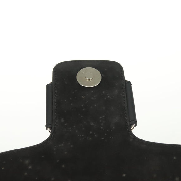 Salvatore Ferragamo Vala Shoulder Bag Leather Black Silver Auth 141973