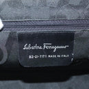 Salvatore Ferragamo Vala Shoulder Bag Leather Black Silver Auth 141973-12