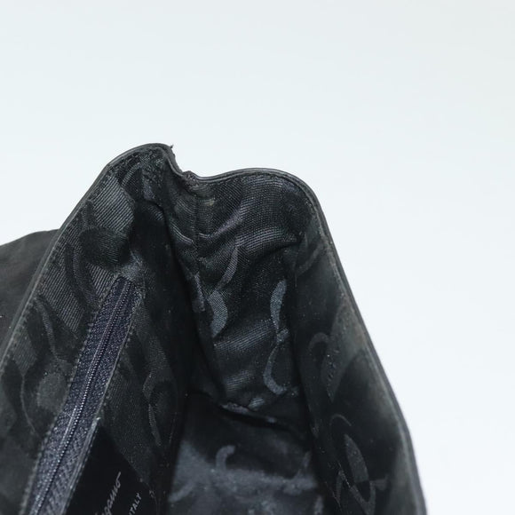 Salvatore Ferragamo Vala Shoulder Bag Leather Black Silver Auth 141973