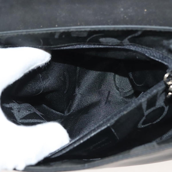 Salvatore Ferragamo Vala Shoulder Bag Leather Black Silver Auth 141973