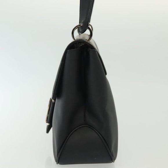 Salvatore Ferragamo Vala Shoulder Bag Leather Black Silver Auth 141973