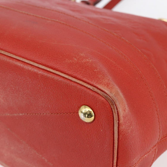 LOUIS VUITTON Monogram Empreinte Citadines PM Bag Orange M40556 LV Auth 141975