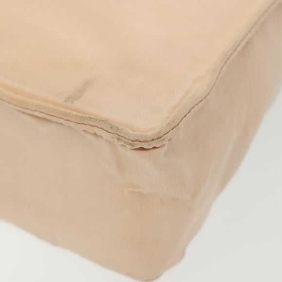 CHANEL COCO Mark Hand Bag Nylon Beige Gold CC Auth 141982