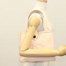 CHANEL COCO Mark Hand Bag Nylon Beige Gold CC Auth 141982-21