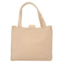 CHANEL COCO Mark Hand Bag Nylon Beige Gold CC Auth 141982-3