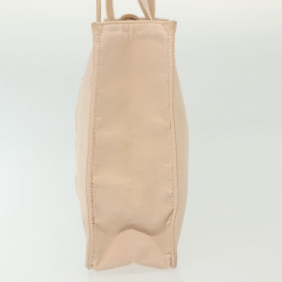 CHANEL COCO Mark Hand Bag Nylon Beige Gold CC Auth 141982