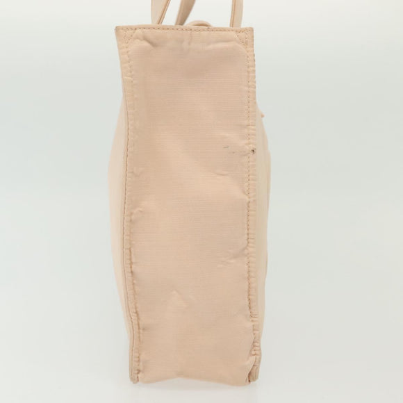 CHANEL COCO Mark Hand Bag Nylon Beige Gold CC Auth 141982