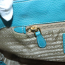 PRADA Studs Tote Bag Canvas Leather Beige Gold Auth 141984V-16