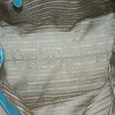 PRADA Studs Tote Bag Canvas Leather Beige Gold Auth 141984V-17