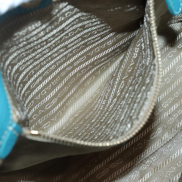 PRADA Studs Tote Bag Canvas Leather Beige Gold Auth 141984V